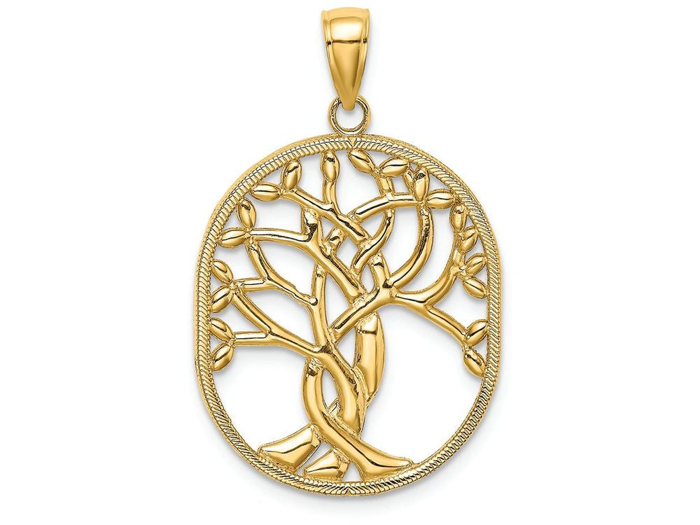 FJC Finejewelers 14k Yellow Gold Tree Of Life In Oval Frame Charm