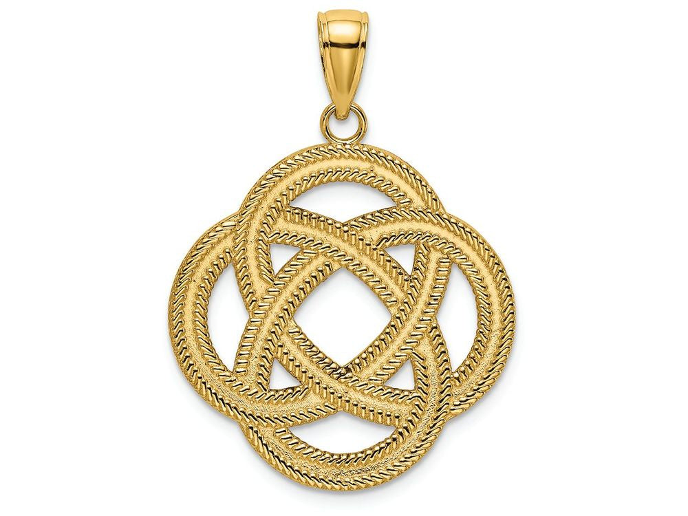 FJC Finejewelers 14k Yellow Gold Lrg Celtic Eternity Knot Circle Charmcut-out