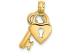 FJC Finejewelers 14k Yellow Gold Heart And Keydangling Charm