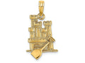 FJC Finejewelers 14k Yellow Gold 3d Sandcastle with Shovel Laying In Front Charm