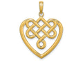 FJC Finejewelers 14k Yellow Gold Lrg Celtic Knot Heart Charmcut-out
