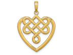 FJC Finejewelers 14k Yellow Gold Lrg Celtic Knot Heart Charmcut-out