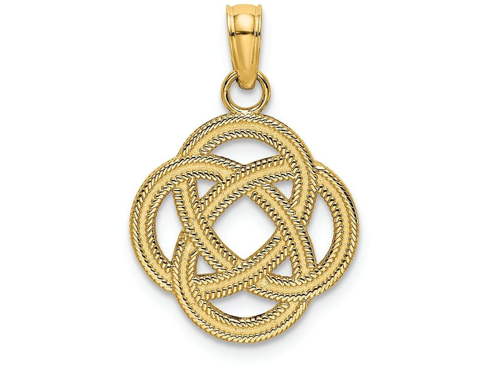 FJC Finejewelers 14k Yellow Gold Sm Celtic Eternity Knot Circle Charmcut-out