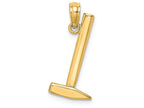 FJC Finejewelers 14k Yellow Gold 3d Hammer Flat Point Tip Charm