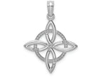 FJC Finejewelers 14k White Gold Sm Celtic Eternity Knot Charmcut-out Circle