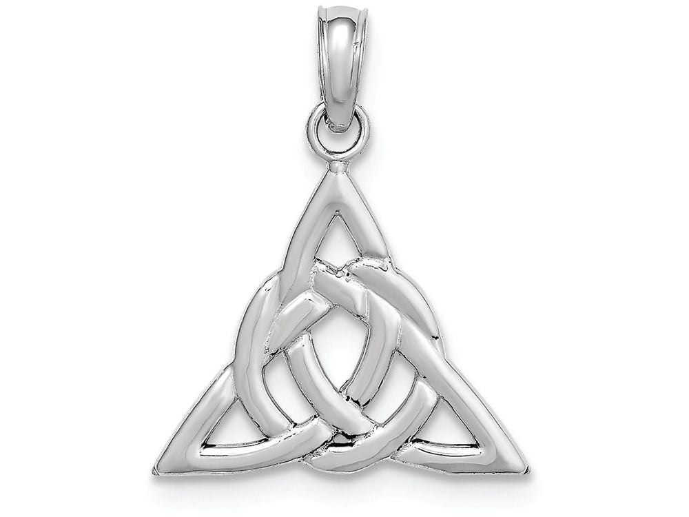 FJC Finejewelers 14k White Gold Sm Celtic Trinity Knot Charmcut-out