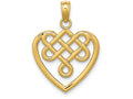 FJC Finejewelers 14k Yellow Gold Sm Celtic Knot Heart Charmcut-out