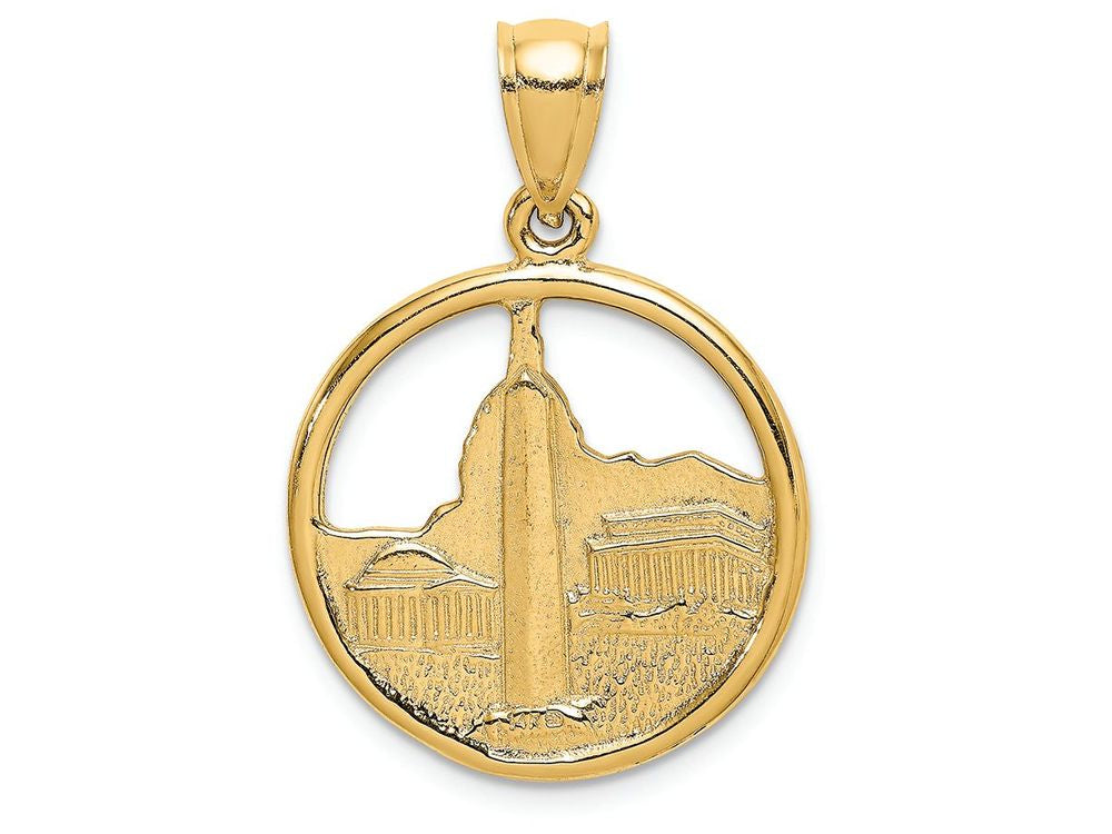 FJC Finejewelers 14k Yellow Gold 3d Washington D.c. Skyline In Frame Charm
