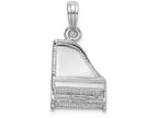 FJC Finejewelers 14k White Gold White 3d Grand Pianomoveable Charm