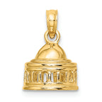FJC Finejewelers 14k Yellow Gold 3d Jefferson Memorial Buildingwashington D.c. Charm