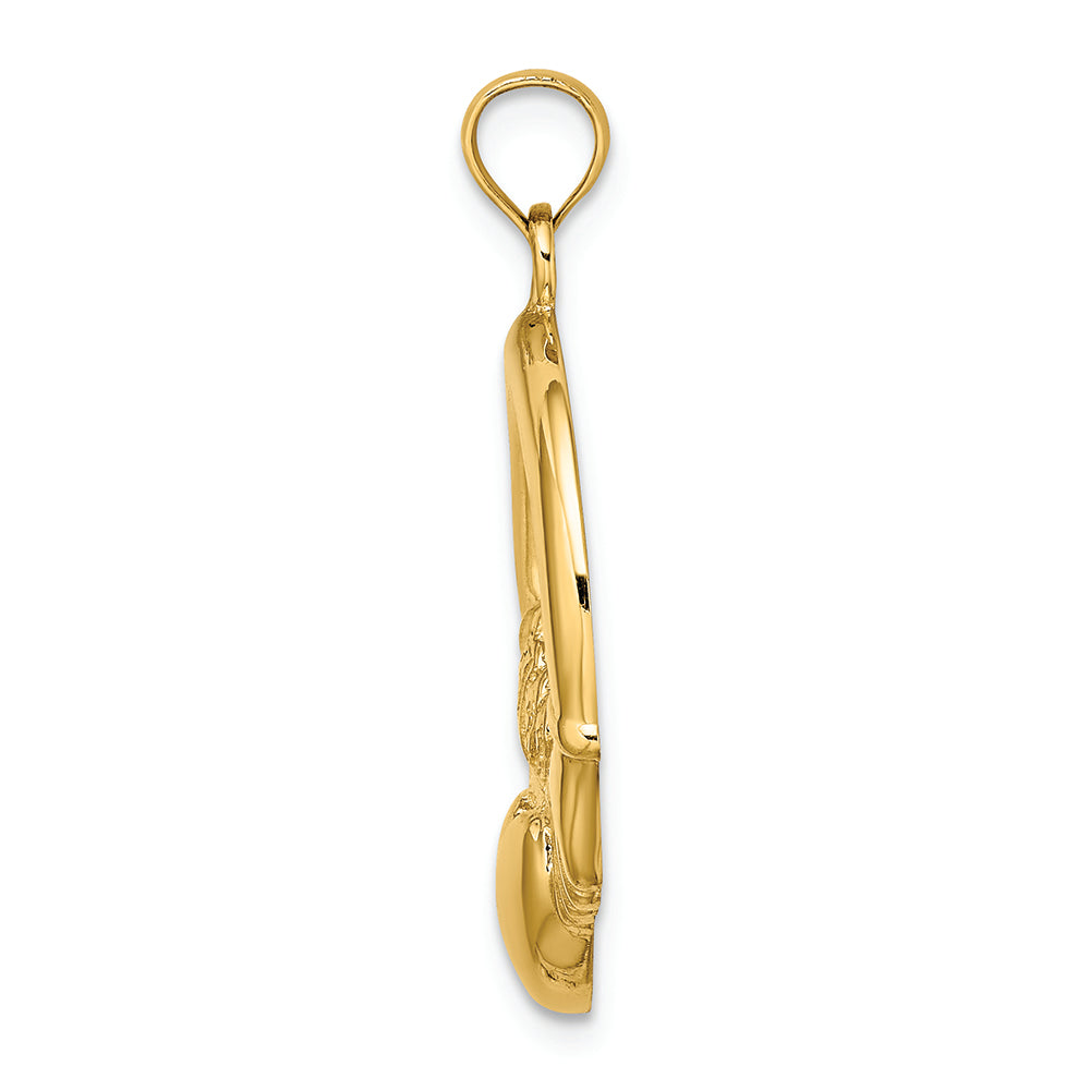 FJC Finejewelers 14k Yellow Gold Large Claddagh Heart Charm