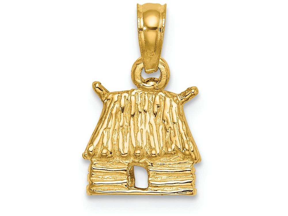 FJC Finejewelers 14k Yellow Gold 3d Island Hutbungalow Charm