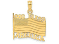 FJC Finejewelers 14k Yellow Gold God Bless America with Flag - Charm