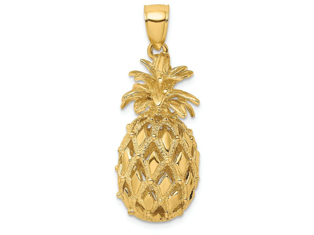 FJC Finejewelers 14k Yellow Gold 3d Pineapple Polish Text Charm