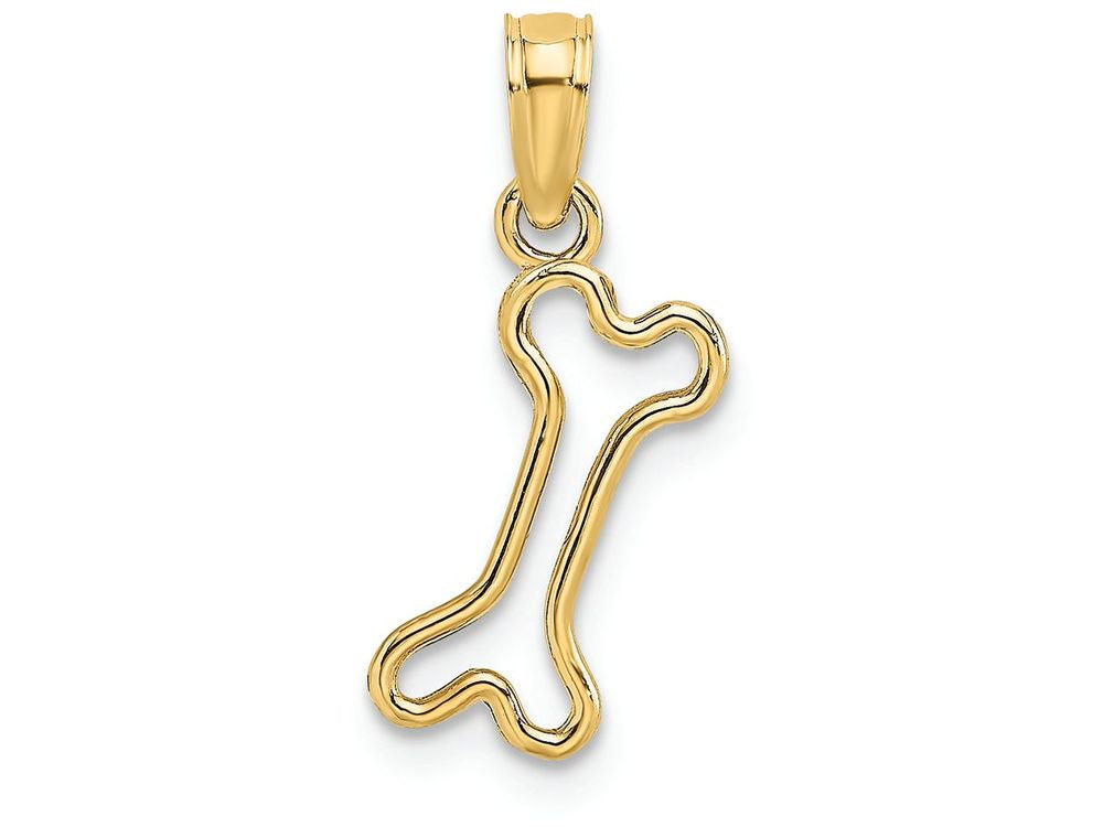 FJC Finejewelers 14k Yellow Gold Mini Dog Bone Charmcut-out