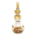 FJC Finejewelers 14k 3d Gold Leaf In Bottle Charm