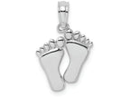 FJC Finejewelers 14k White Gold Double Feet - Hp Hang Ten Styele Charm
