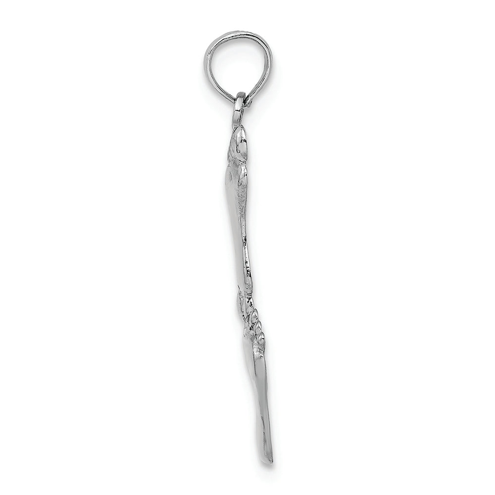 FJC Finejewelers 14k White Gold Double Vertical Feet Charm
