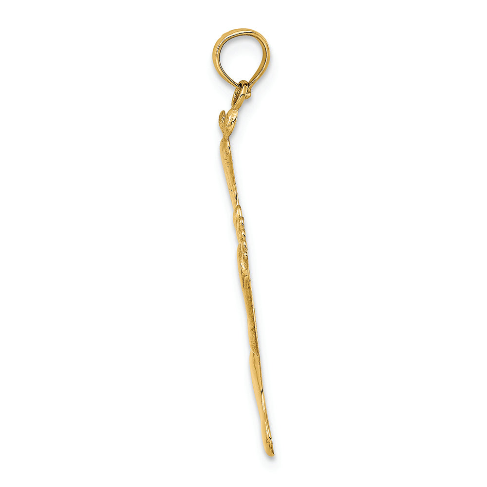 FJC Finejewelers 14k Yellow Gold Triple Vertical Feet Charm