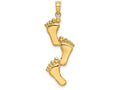 FJC Finejewelers 14k Yellow Gold Triple Vertical Feet Charm