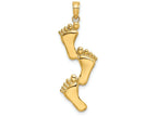 FJC Finejewelers 14k Yellow Gold Triple Vertical Feet Charm