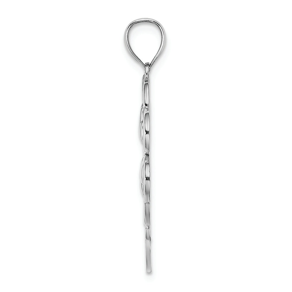 FJC Finejewelers 14k White Gold White 4-leaf Clover with Stem Charm