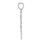 FJC Finejewelers 14k White Gold White 4-leaf Clover with Stem Charm