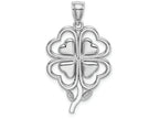FJC Finejewelers 14k White Gold White 4-leaf Clover with Stem Charm