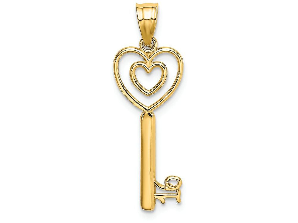FJC Finejewelers 14k Yellow Gold Heart Key "sweet 16" Charm