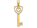FJC Finejewelers 14k Yellow Gold Heart Key "sweet 16" Charm