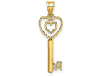 FJC Finejewelers 14k Yellow Gold Heart Key "sweet 16" Charm