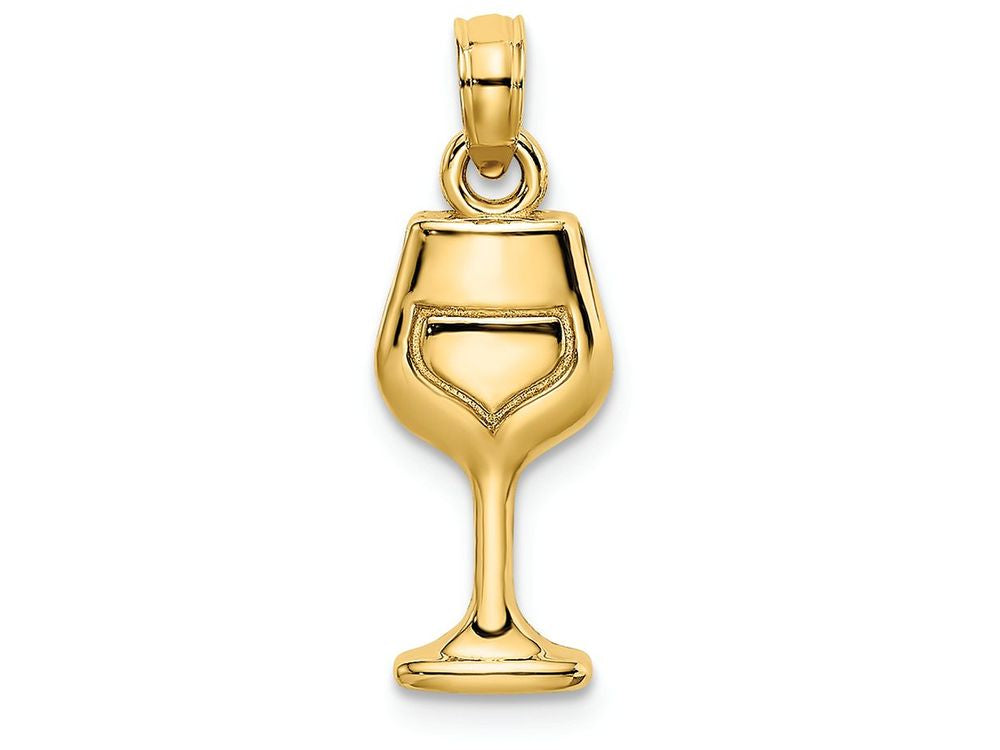 FJC Finejewelers 14k Yellow Gold Wine Glass Charm
