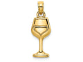 FJC Finejewelers 14k Yellow Gold Wine Glass Charm