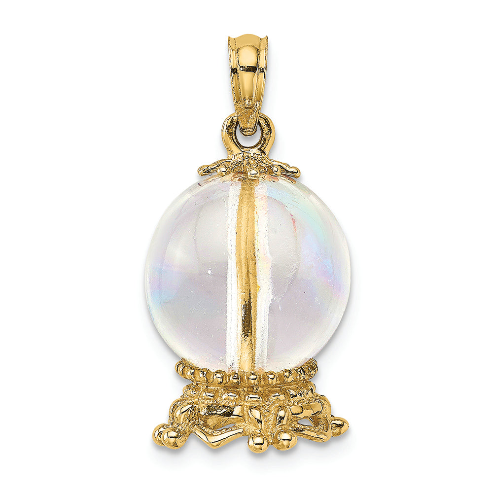 FJC Finejewelers 14k Yellow Gold 3d Crystal Ball Charm