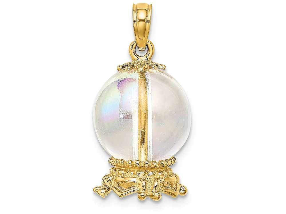 FJC Finejewelers 14k Yellow Gold 3d Crystal Ball Charm