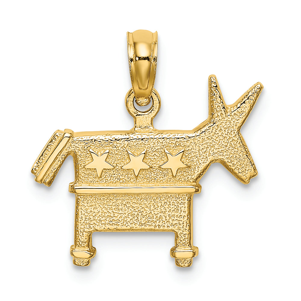 FJC Finejewelers 14k Yellow Gold 3d Democratic Donkey with Stars Charm