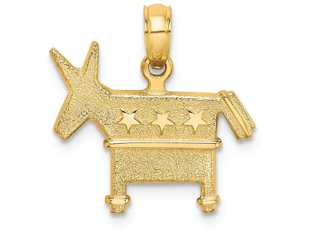 FJC Finejewelers 14k Yellow Gold 3d Democratic Donkey with Stars Charm