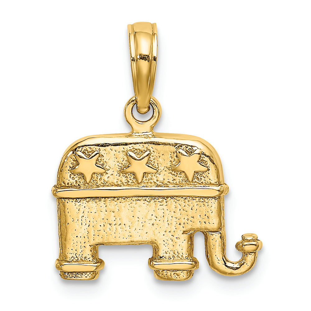 FJC Finejewelers 14k Yellow Gold 3d Republican Elephant with Stars Charm