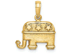 FJC Finejewelers 14k Yellow Gold 3d Republican Elephant with Stars Charm