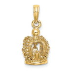 FJC Finejewelers 14k Yellow Gold 3d Crown Charm