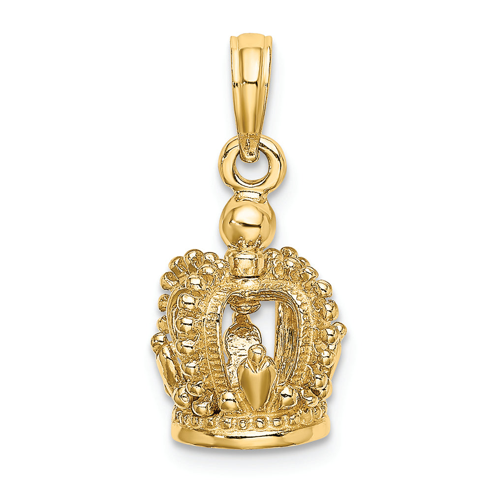 FJC Finejewelers 14k Yellow Gold 3d Crown Charm
