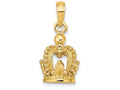 FJC Finejewelers 14k Yellow Gold 3d Crown Charm