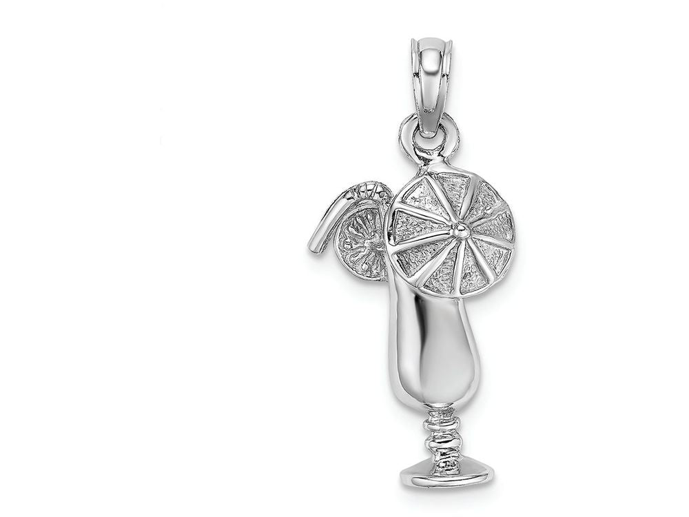 FJC Finejewelers 14k White Gold White Tropical Drink Charm Polish