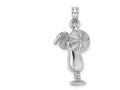 FJC Finejewelers 14k White Gold White Tropical Drink Charm Polish