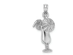 FJC Finejewelers 14k White Gold White Tropical Drink Charm Polish