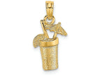 FJC Finejewelers 14k Yellow Gold Cocktail Drink with Umbrella Charm