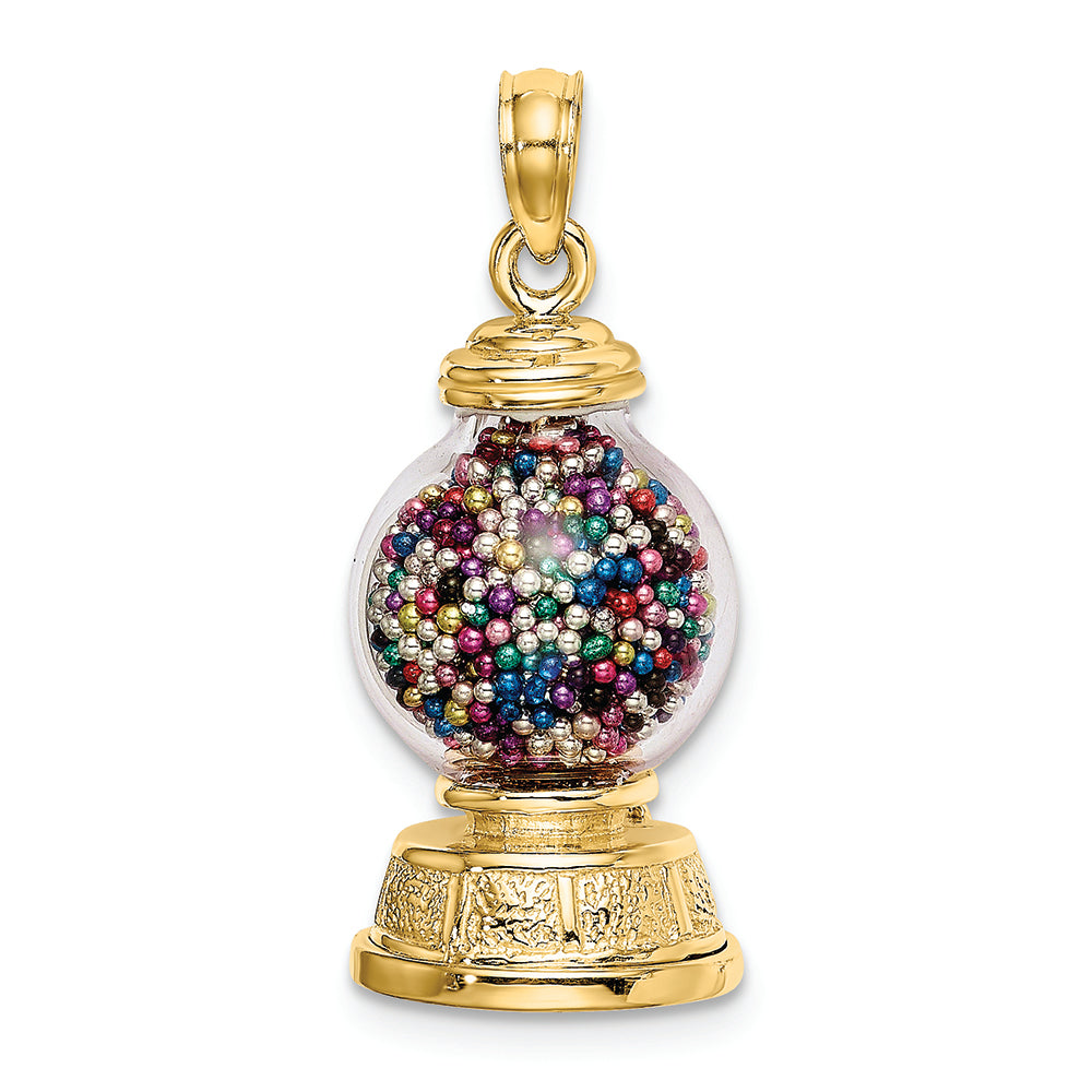 FJC Finejewelers 14k Yellow Gold 3d Gumball Machinemoveable Charm
