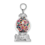 FJC Finejewelers 14k White Gold White 3d Gumball Machinemoveable Charm