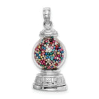 FJC Finejewelers 14k White Gold White 3d Gumball Machinemoveable Charm