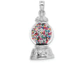 FJC Finejewelers 14k White Gold White 3d Gumball Machinemoveable Charm
